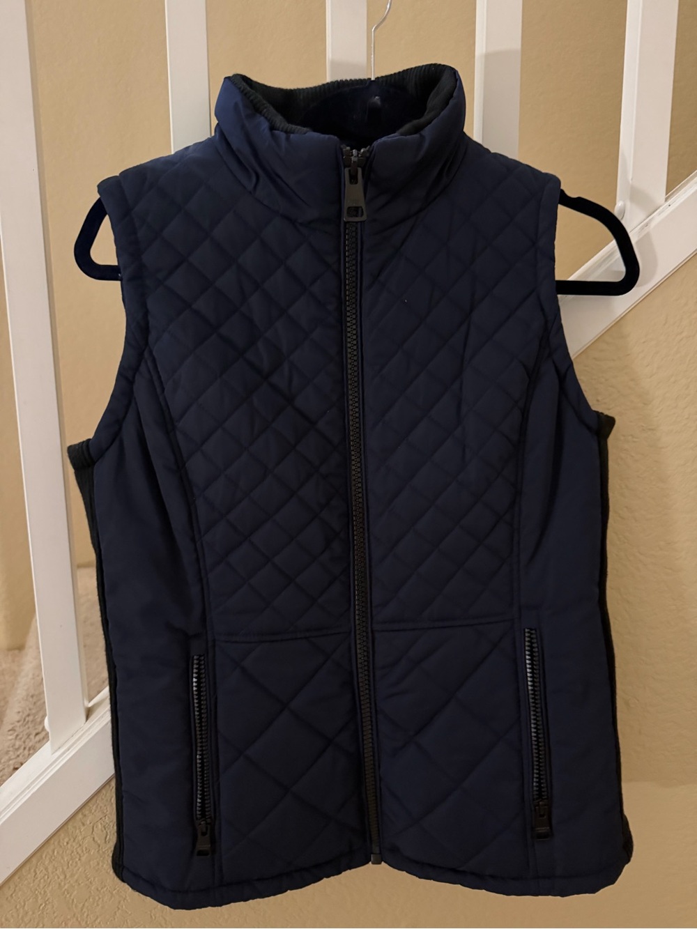 Andrew Marc Quilted Navy Sleeveless Puffer Vest - Women's